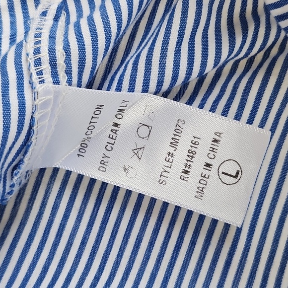 J Marie Ana Maria Cotton Embroidered Stripe Peasant Tunic Blouse Lge - Picture 10 of 11